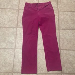 talbots pink corduroy flare pants
